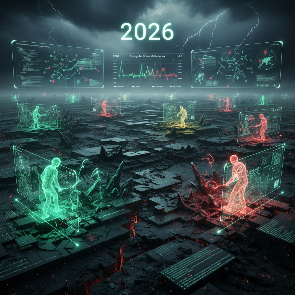 Illustration depicting a digital map overlaid with warning signs, representing the unmasking of digital terrain mapping and spatial intelligence risks within WordPress GIS plugins in 2026. Data points and network connections highlight potential vulnerabilities.