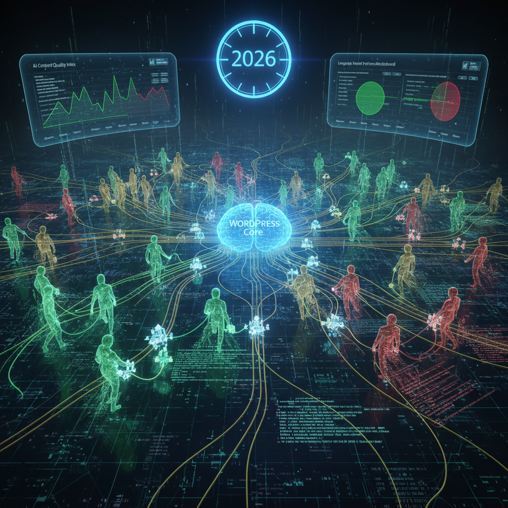 An artistic representation of data flow and privacy shields, symbolizing how WordPress plugins are remodeling user data handling and enhancing privacy in 2026. Emphasizes the silent, transformative impact on digital security and data protection, particularly for website owners concerned about WordPress plugin data privacy.