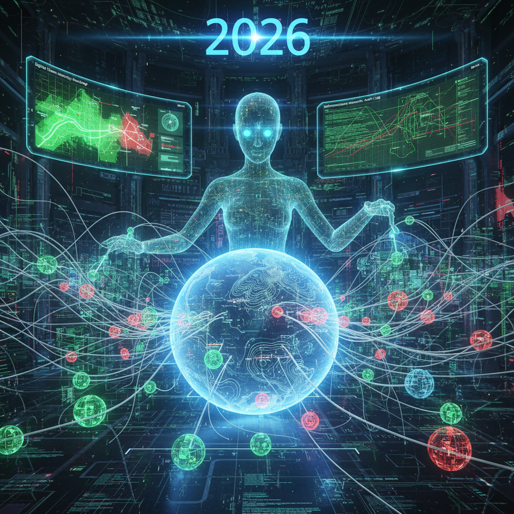 Detailed image showing digital topography and infrastructure mapping in 2026, featuring complex network diagrams, data visualizations, and WordPress plugin interfaces, all pertaining to advanced WordPress infrastructure mapping techniques.