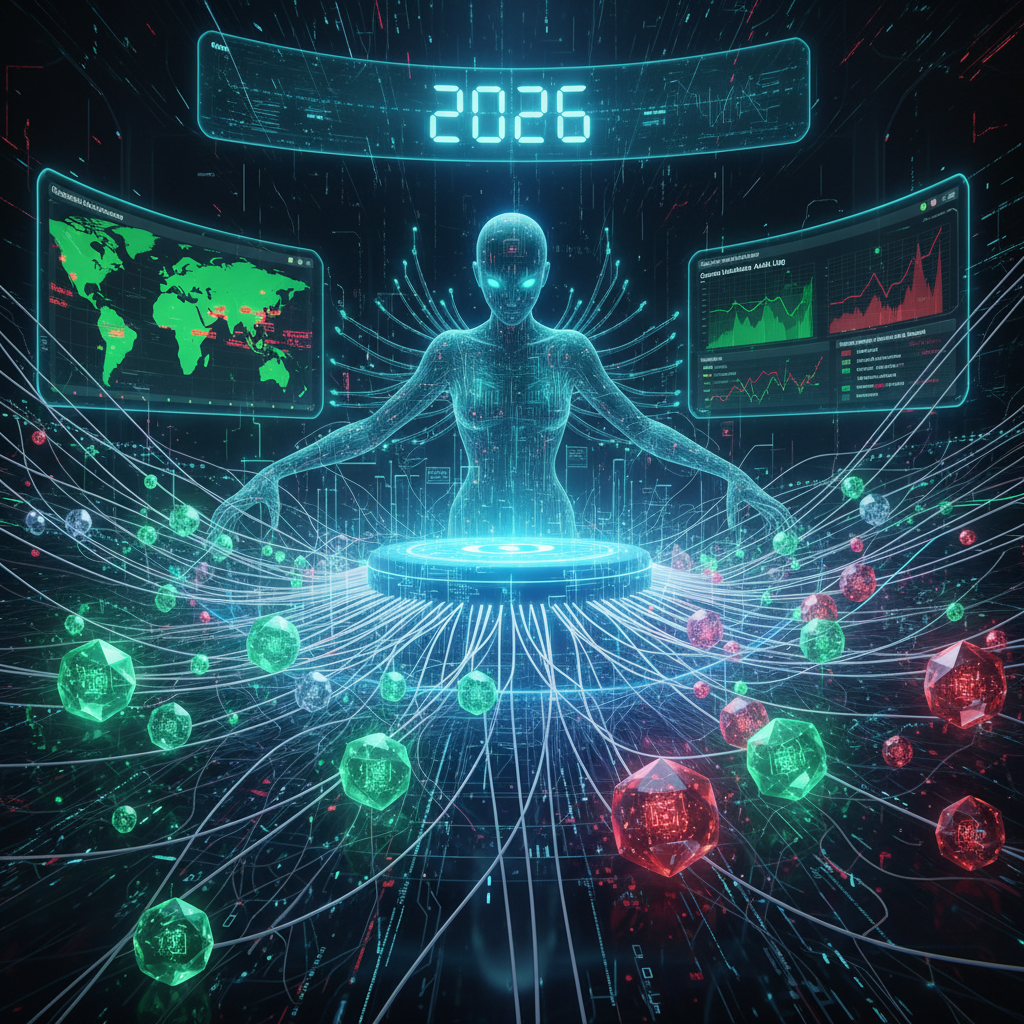 Visual representation of how WordPress plugins can introduce quantum algorithm vulnerabilities to a website in 2026, featuring interconnected digital threads and glowing data points, emphasizing potential security risks for WordPress quantum vulnerabilities.