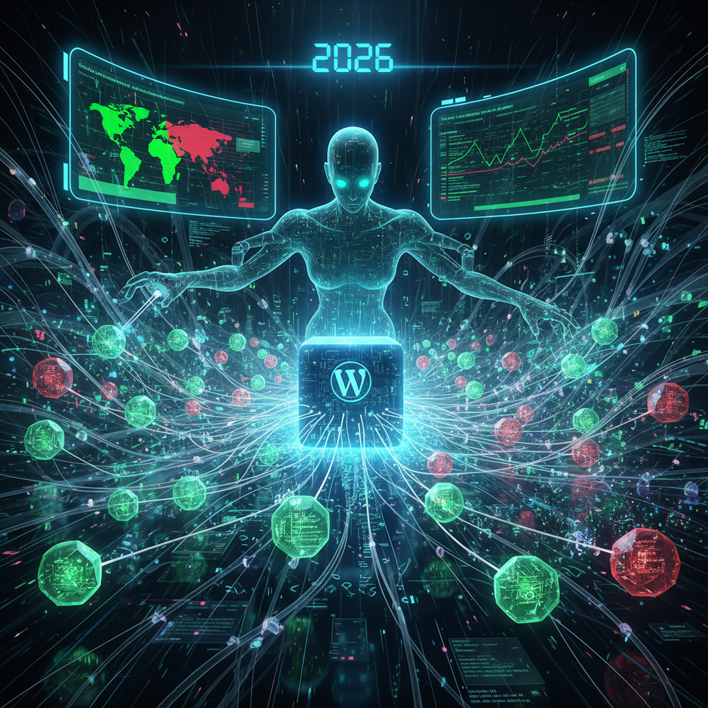 Visual metaphor depicting a magnifying glass over lines of database code, symbolizing the deep dive into relict database queries and schema bloat within WordPress plugins for optimal performance. The image highlights the critical need for WordPress plugin database optimization in 2026.