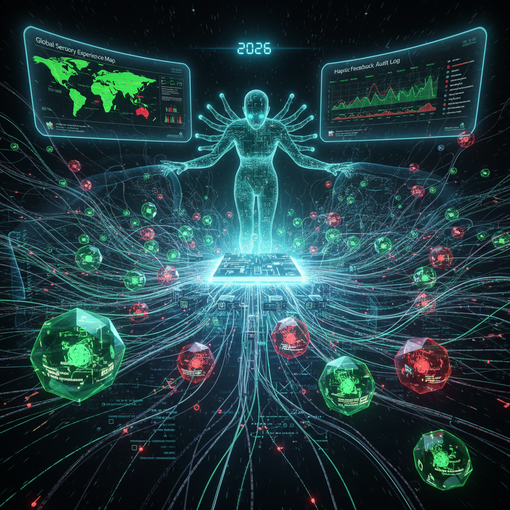 A visually striking graphic showcasing various WordPress plugin icons surrounding a central, glowing browser window, symbolizing how plugins in 2026 silently orchestrate advanced browser APIs and device functionalities for enhanced user experiences and website performance. The image highlights the integration of WordPress with cutting-edge web technologies.