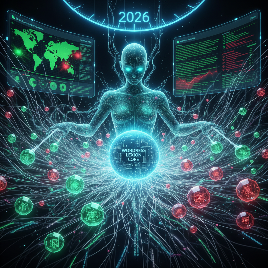 A conceptual image depicting a complex network of abstract data structures and code snippets, subtly forming the shape of a WordPress logo, with fractured semantic clusters floating around. This visual metaphor illustrates how WordPress plugins, acting as 'architectural deconstructors,' are reshaping SEO semantics in 2026. The focus is on the intricate interplay between plugins and the fundamental meaning interpreted by search engines, highlighting the 'silent' yet profound impact they have on WordPress SEO semantics.