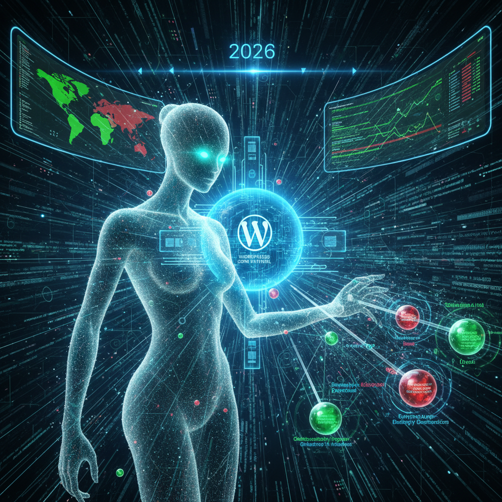 A visually striking, abstract representation of digital code being obscured and secured, featuring WordPress and plugin logos subtly integrated. This image illustrates the sophisticated techniques WordPress plugin obfuscation and anti-tampering employ in 2026 to protect software integrity and intellectual property.