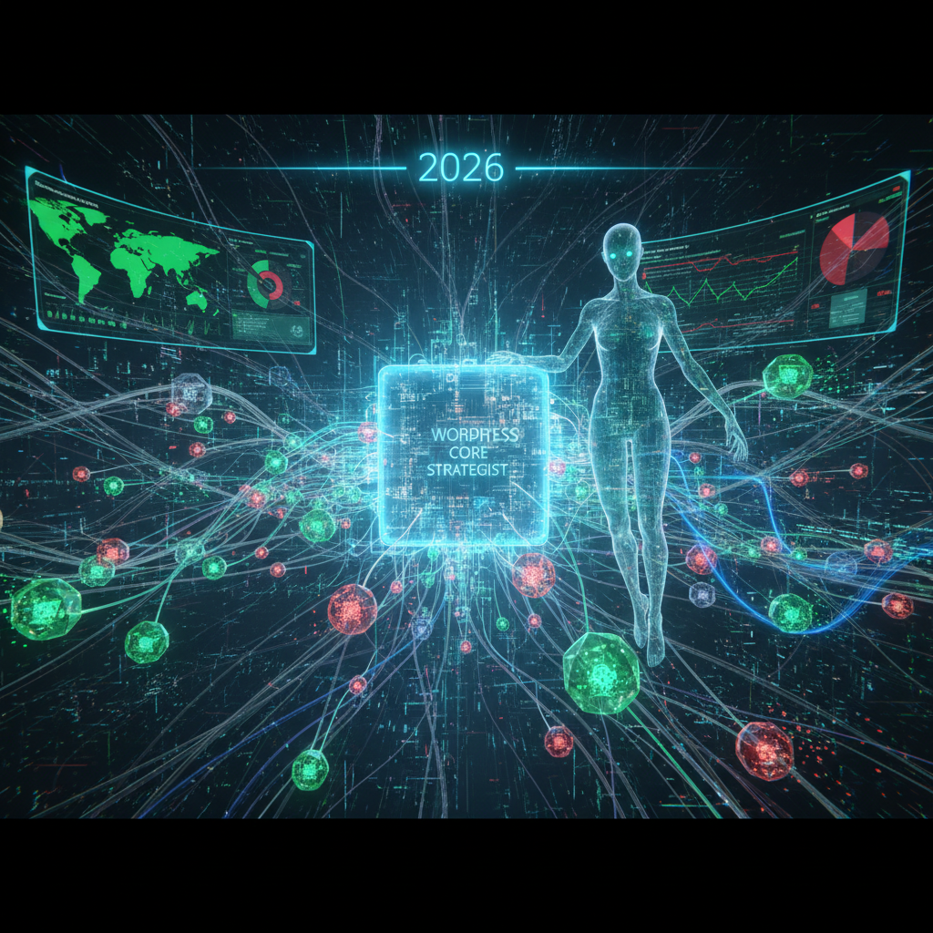 A visually striking, modern graphic depicting interconnected gears and digital elements subtly forming a WordPress logo, illustrating how WordPress gamification plugins silently orchestrate advanced engagement loops and user experiences in 2026.