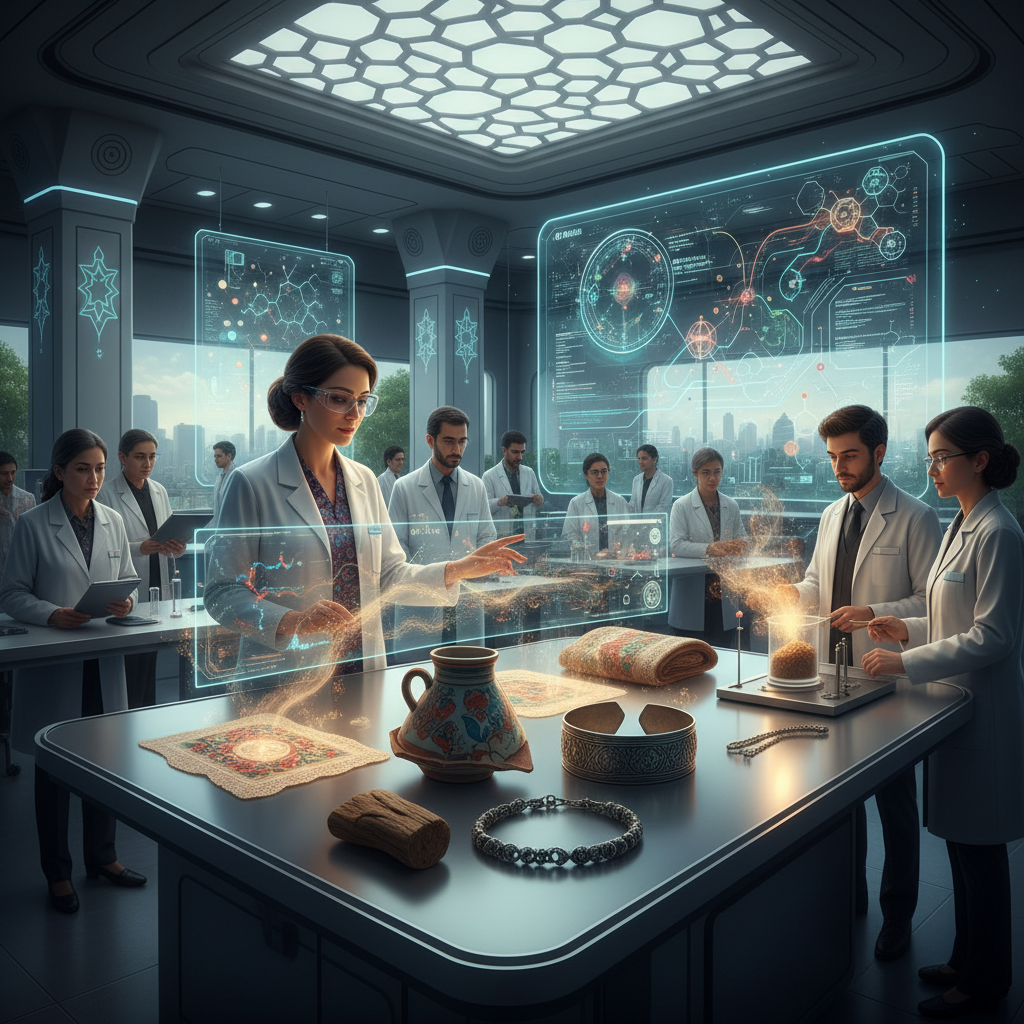 2026 Türkiye'sinde yapay zeka ve malzeme hafızası ile insan kokusunun yapay zeka destekli çözümü, yeni nesil koku sensörleri ve akıllı materyallerin görüntüleri. Yapay zeka, kognitif kimya ile malzemelerin insan kokusuna tepkisini analiz ederken, bilimsel araştırmalar ve teknolojik ilerlemeler vurgulanıyor. Alanında uzman bilim insanları deney tüpleri ve cihazlar arasında çalışıyor. Detaylı ve ileri düzey teknolojik bileşenler ön planda.