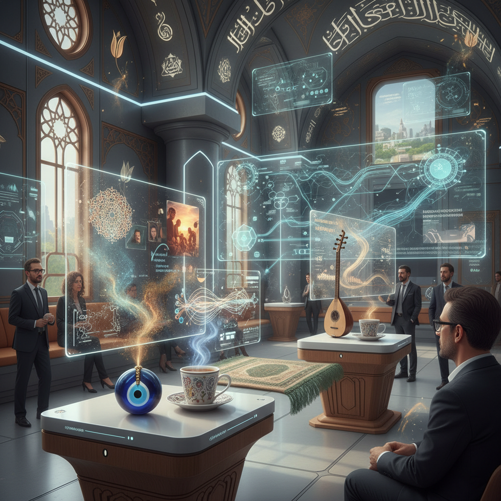 2026 Türkiye'sinde yapay zeka estetiğinin insan kokulu güzellik algısını yeniden tanımlaması ve öznel nesnelerle sanatın geleceği üzerine bir görsel.