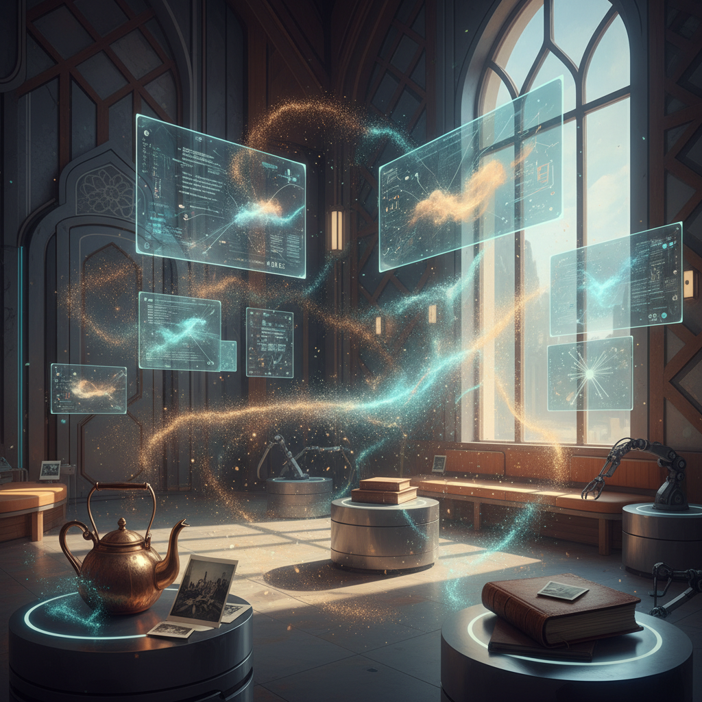 2026 Türkiye'sinde yapay zeka destekli sistemlerin somut olmayan verileri 'insan kokusu' ile öznel yorumlama yeteneğini gösteren, algoritmaların soyut anlayışını vurgulayan grafik.