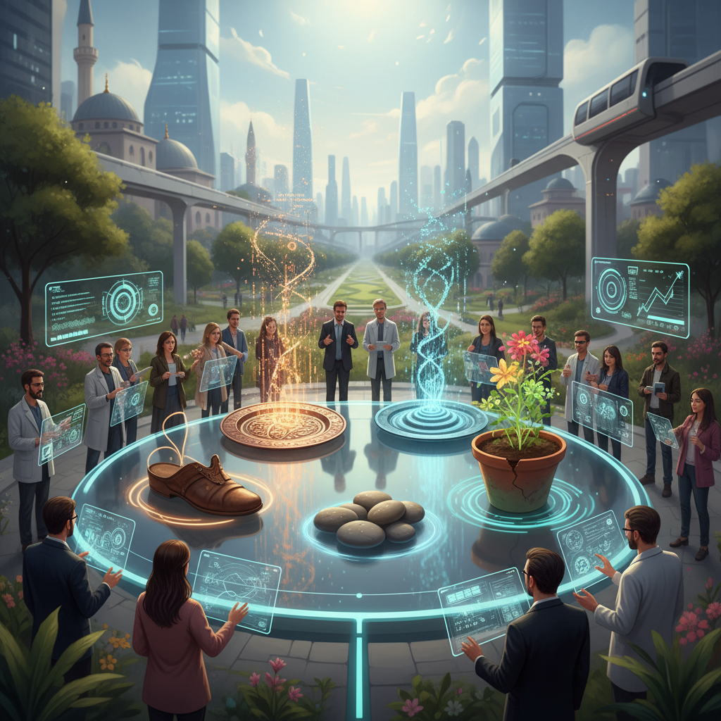 2026 Türkiye'sinde yapay zeka destekli sanat yaratımının, dijital evrimin ve 'insan kokusu'nun öznel yönlerini gösteren soyut bir illüstrasyon.