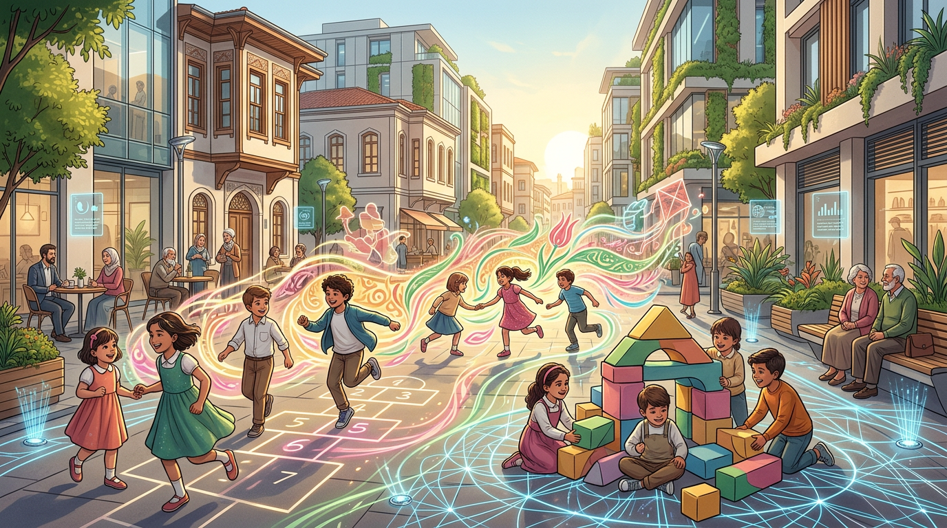 2026 Türkiye'sinde yapay zeka ile çocuk oyunlarının yaratıcı potansiyeli ve insan dokunuşunu koruma dengesi.