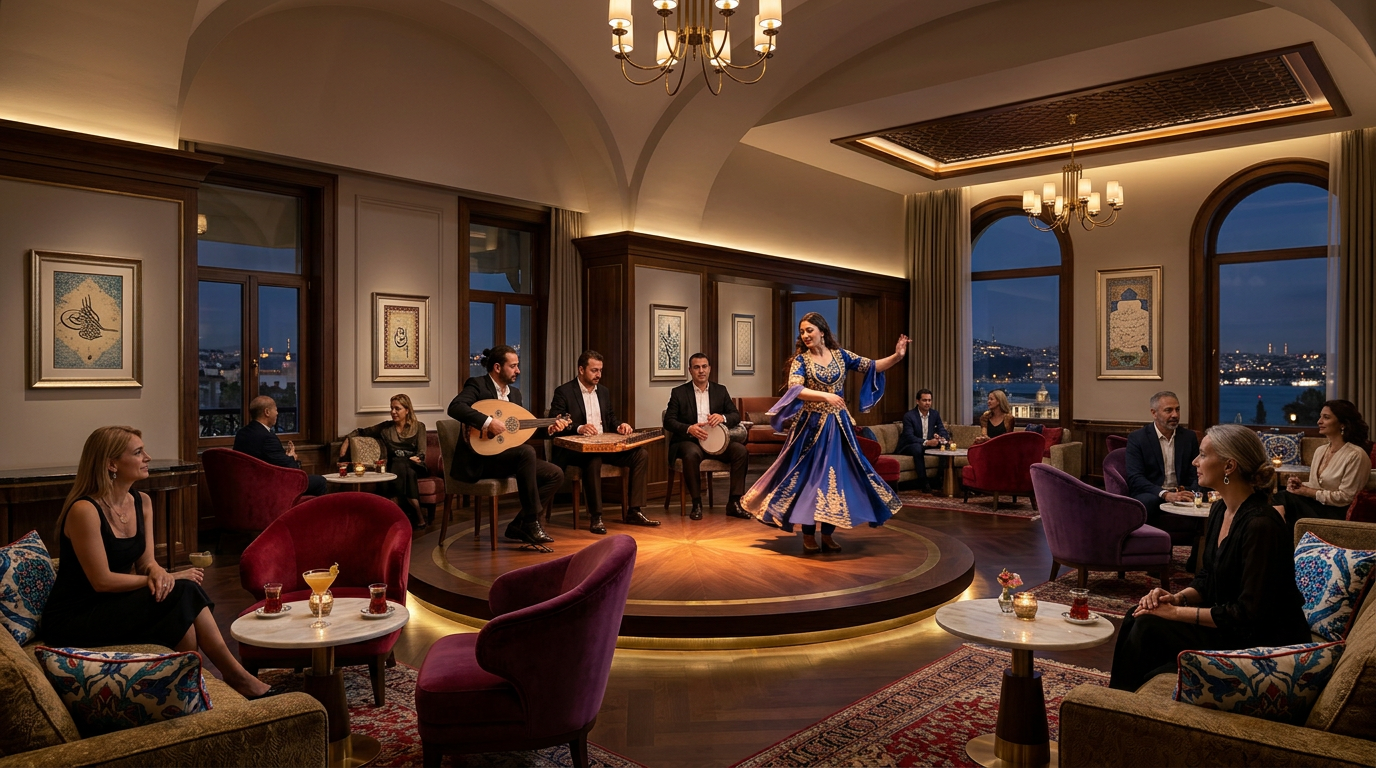 Istanbul hotels hosting live traditional Turkish performances in 2026, offering enchanting evenings and authentic cultural experiences.