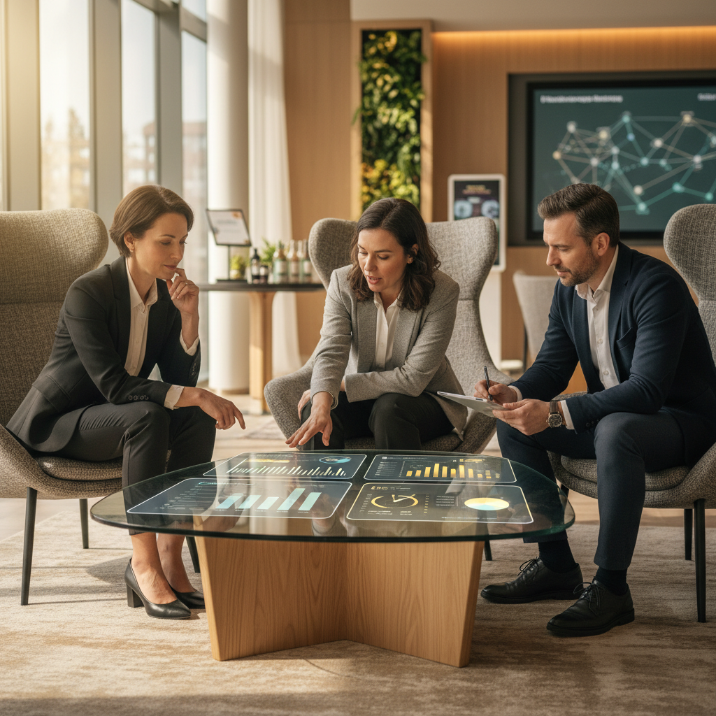 2026'da otel tedarik zincirinde etik ve şeffaflık konulu 'Lobby Sohbetleri' etkinliğinde bir panel tartışması. Konuşmacılar, otel satın alma yöneticileri, sürdürülebilir ve etik tedarik zinciri uygulamalarını ele alıyor. Anahtar kelime: otel etik tedarik zinciri.