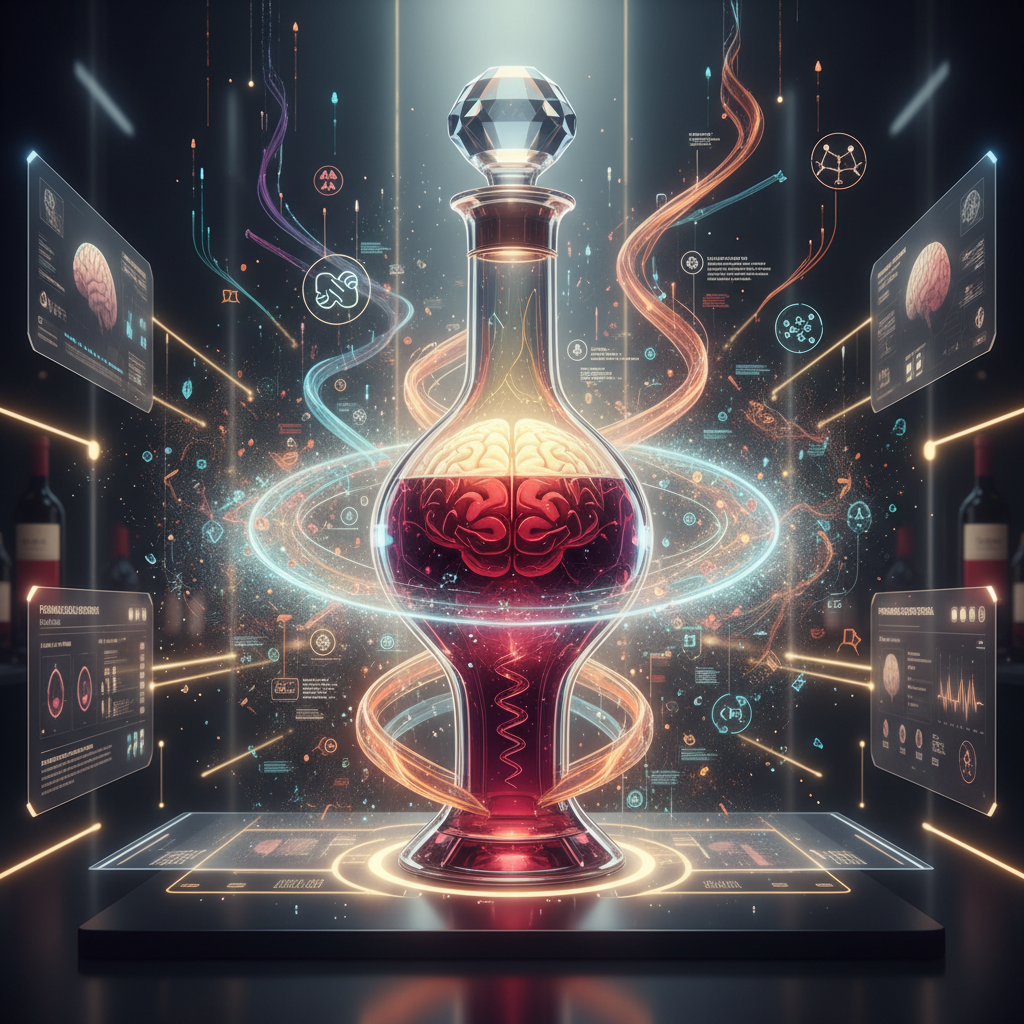 A close-up, artistic shot of a sommelier's hands expertly opening a bottle of red wine with a classic corkscrew, illuminated in a sophisticated restaurant setting. The image embodies the psychological and physical rituals of wine serving in 2026, highlighting the focus on presentation, sensory experience, and 'cognitive corkscrew' techniques. Wine glasses are softly blurred in the background, suggesting an awaiting connoisseur. Focus keyword: wine serving rituals.