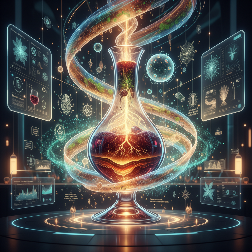 A vibrant artistic representation of a vineyard nestled within its unique ecological bioregion, showcasing the diverse flora, fauna, and soil types that contribute to the distinct flavor profile of wines crafted in 2026. The image visually encapsulates the concept of 'vinous bioregion' and sustainable winemaking practices.