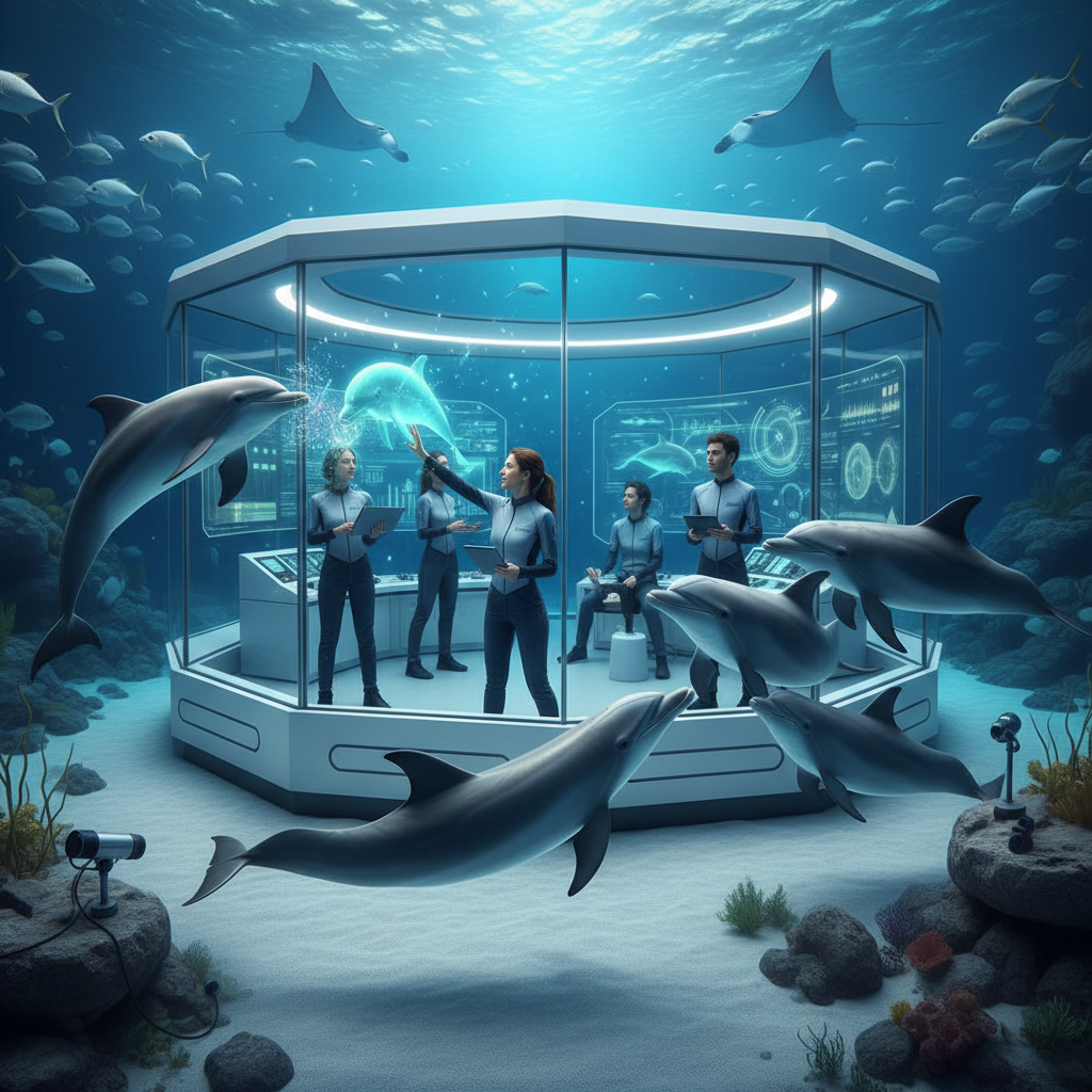 Underwater view of fish and marine life within Florya Akvaryum in 2026, illustrating modern ethology approaches to understanding aquatic animal communication and behavior in a captivating exhibit. Focus on marine biology.