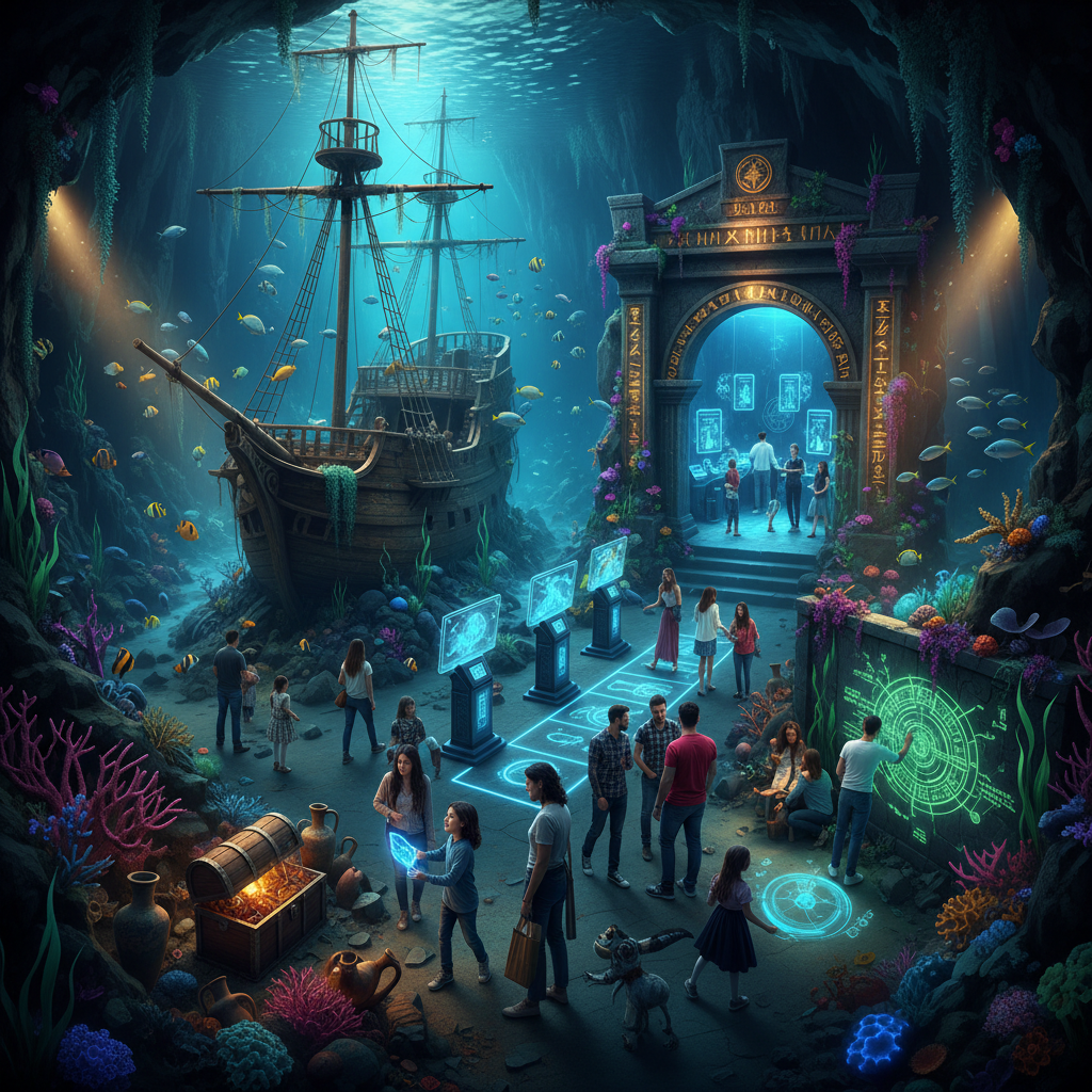 2026'da Florya Akvaryum'da düzenlenen Kayıp Deniz Hazine Avı ve tematik kaçış odası deneyiminden bir sahne; katılımcılar gizemleri çözerken, Florya Akvaryum hazine avı heyecanı yaşanıyor.