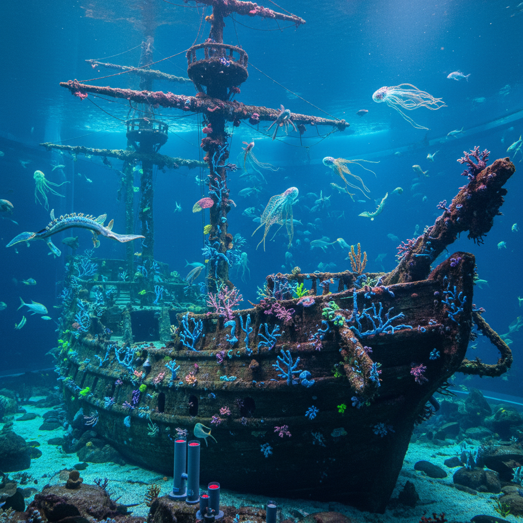 2026 Florya Akvaryum'da rengarenk mercanlar arasında yüzen egzotik balıklar ve gizemli derin deniz yaratıkları. Odak: Florya Akvaryum egzotik hayvanlar.