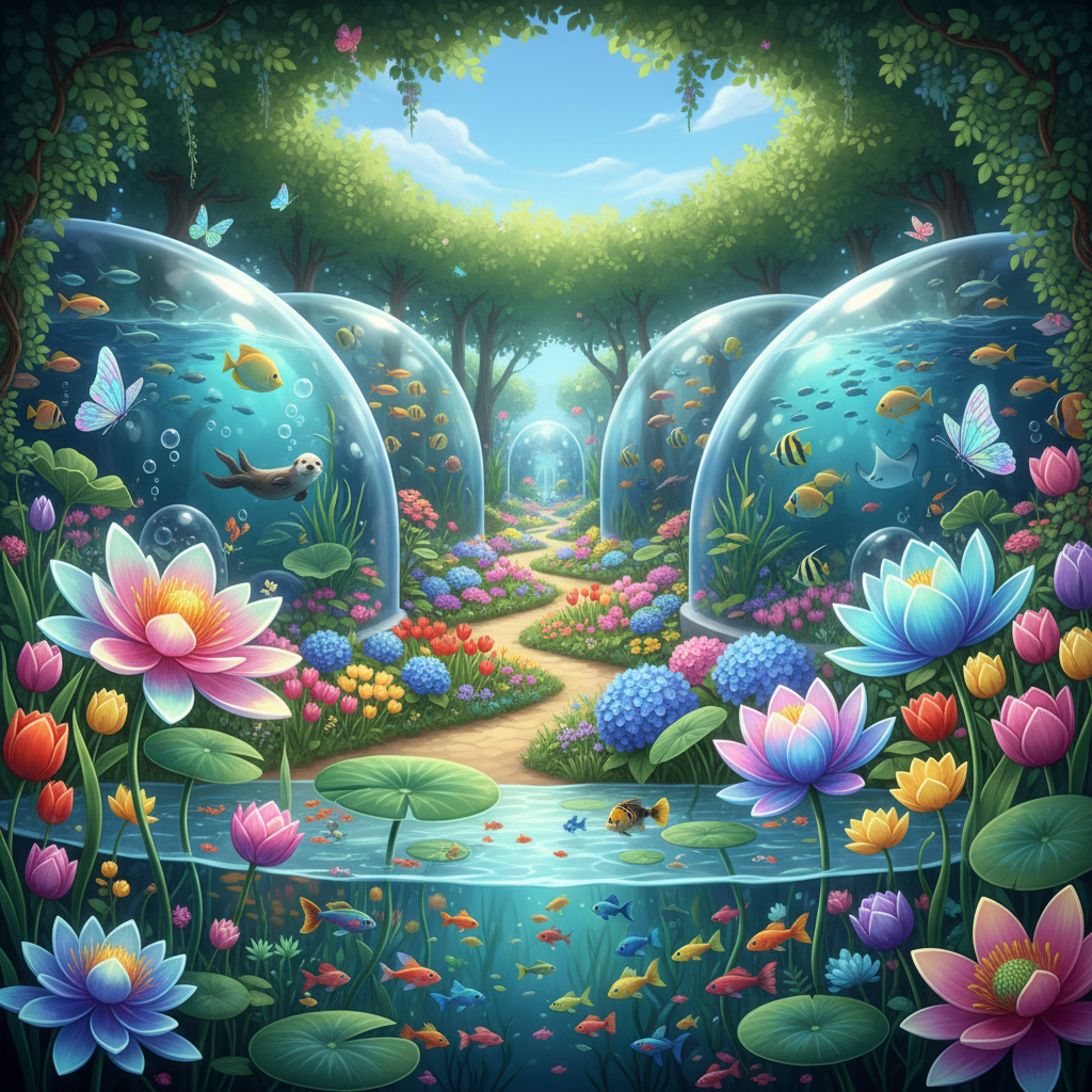 Mesmerizing underwater magic at Florya Aquarium 2026, showcasing vibrant seasonal colors in the aquarium garden, where visitors awaken with nature amidst diverse marine life, aligning with the 'Florya Akvaryum mevsimlik' focus.