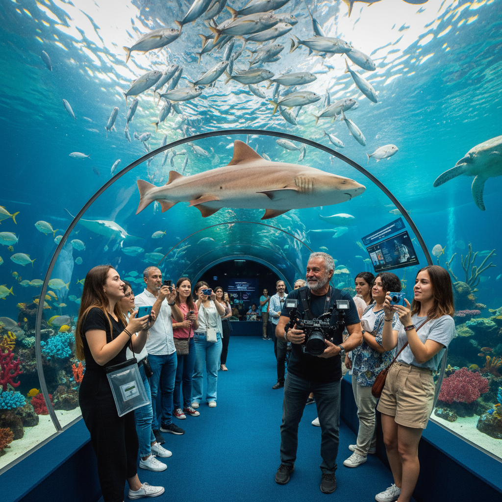 2026 Florya Akvaryum'da deniz altı dünyasının büyüleyici canlılarını gösteren su altı fotoğrafı. Yaban hayatı fotoğrafçılığı atölyeleri için ilham veren bir görsel.