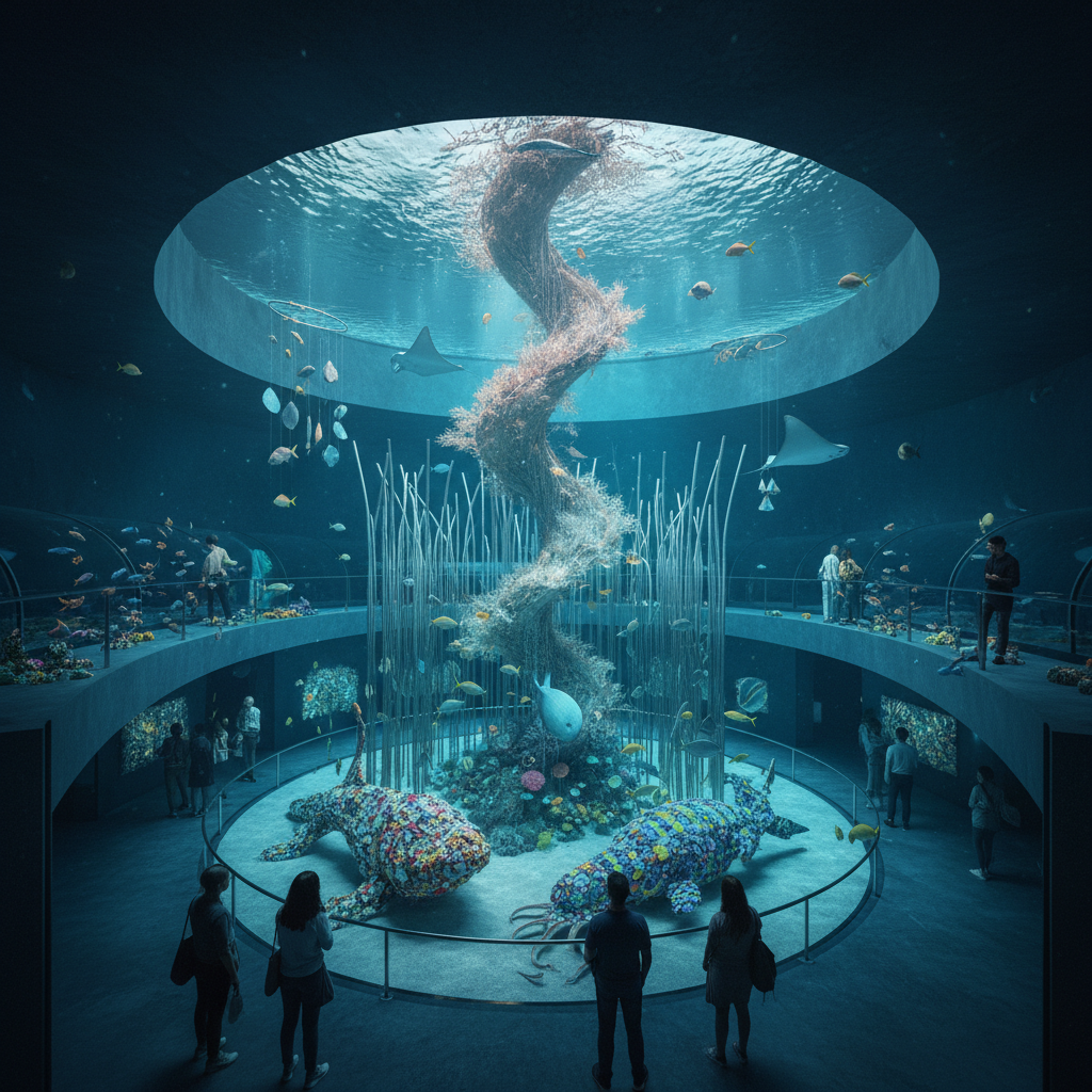 2026 Florya Akvaryum'da denizaltı sanat galerisi, suyun altındaki büyülü heykelleri ve enstalasyonları sergiliyor. florya akvaryum sanat