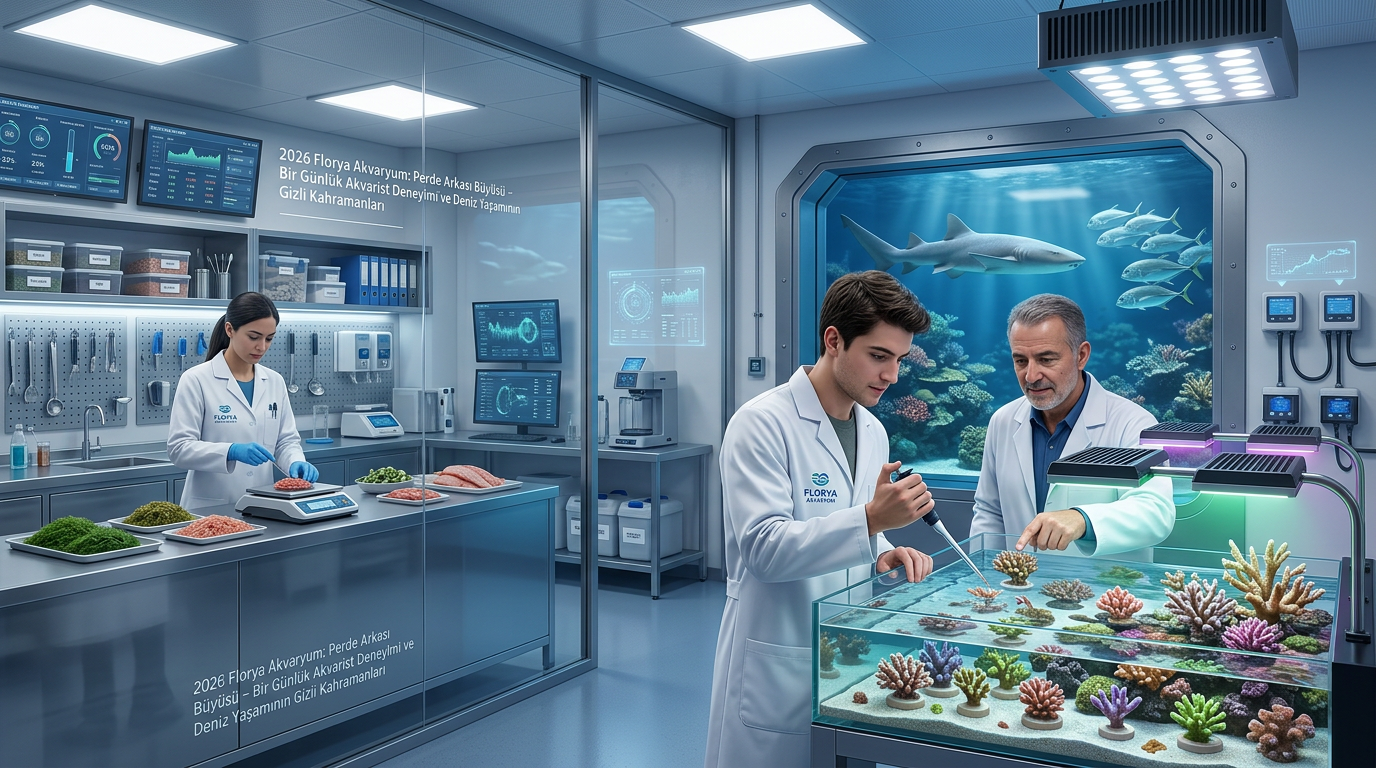 2026 Florya Akvaryum perde arkası deneyiminde, bir akvaristin deniz canlılarıyla ilgilenirken gösterildiği etkileyici bir kare.