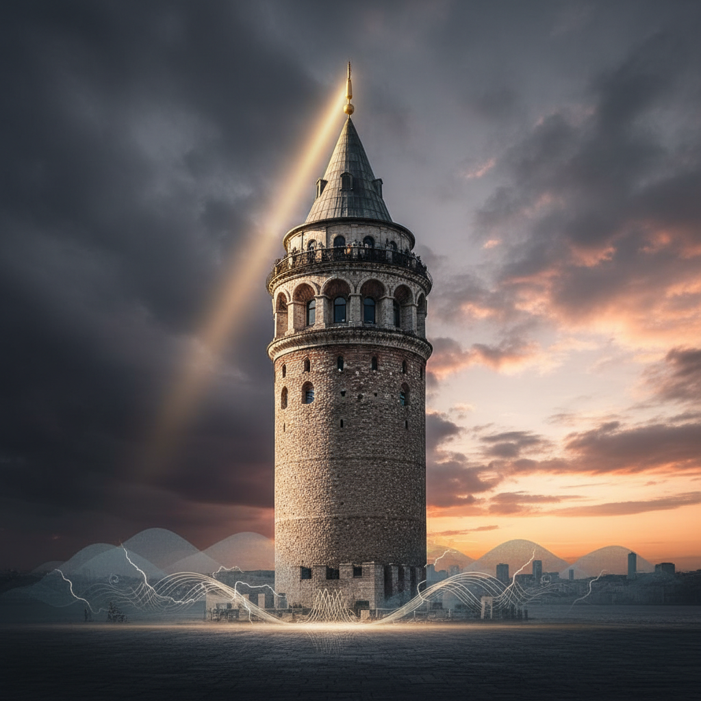 Galata Kulesi, İstanbul. Yüzyıllardır depremlere ve doğal afetlere meydan okuyan tarihi yapının dış görünüşü, mühendislik harikasını ve galata kulesi deprem dayanıklılığını vurguluyor. 2026 yılı itibarıyla sağlam duruşu ile dikkat çekiyor.