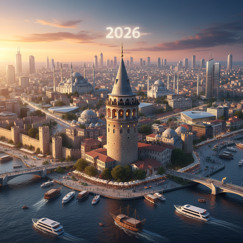 Galata Tower stands tall against a dramatic Istanbul sky, symbolizing centuries of resilience and its historical role in disaster and resistance, a testament to the city's enduring spirit in 2026. Focuses on 'galata kulesi afet tarihi'.