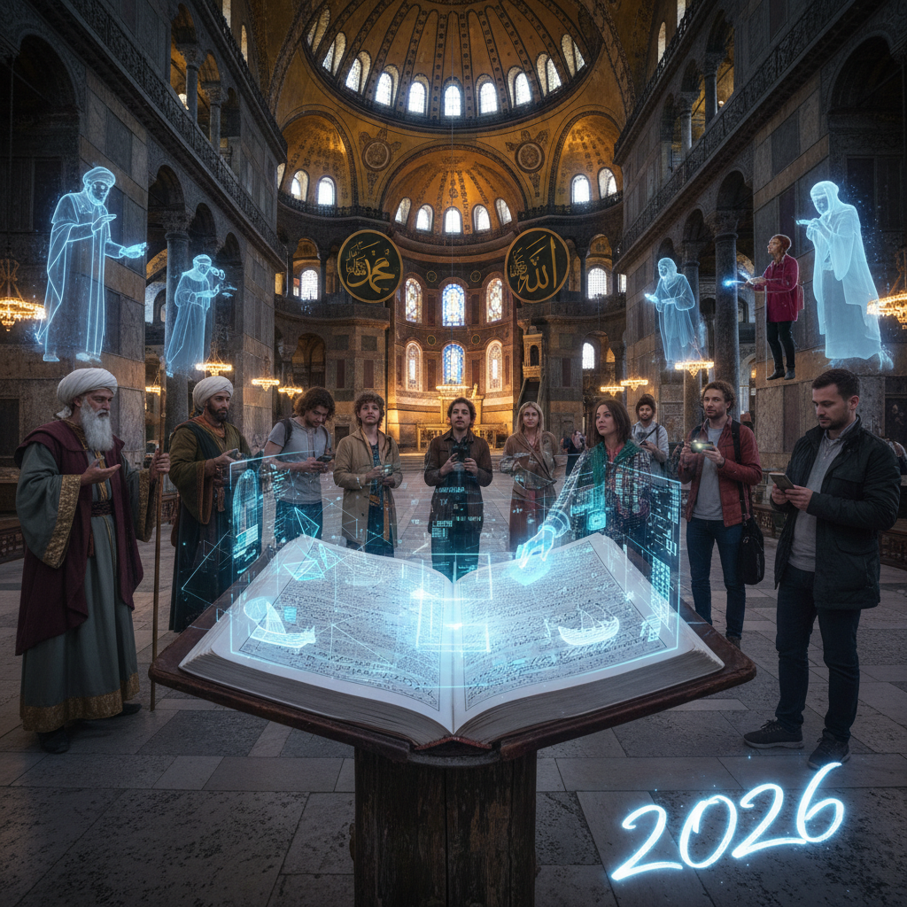 Close-up of ancient handprints and footprints etched into the stone floor of Ayasofya (Hagia Sophia), revealing millennia-old mysteries and historical touchpoints, captured in 2026.