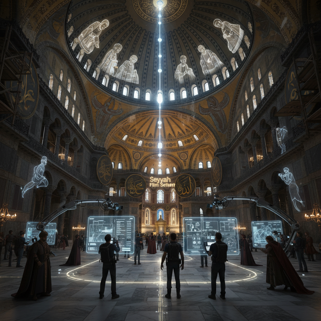 2026 yılında Ayasofya'da geçmişten günümüze uzanan aydınlatma tarihi ve gizemli fenerlerin ışık saçan estetik görünümü, dini mimarideki evrimi yansıtıyor.