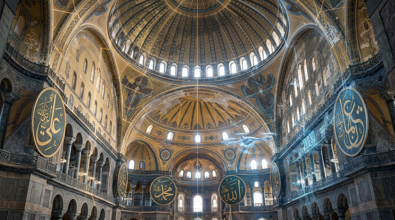 Ayasofya'nın mimarisindeki altın oran sırları, 2026'nın dijital analiz araçlarıyla çözümleniyor, sayısal uyum ve estetik derinlik.