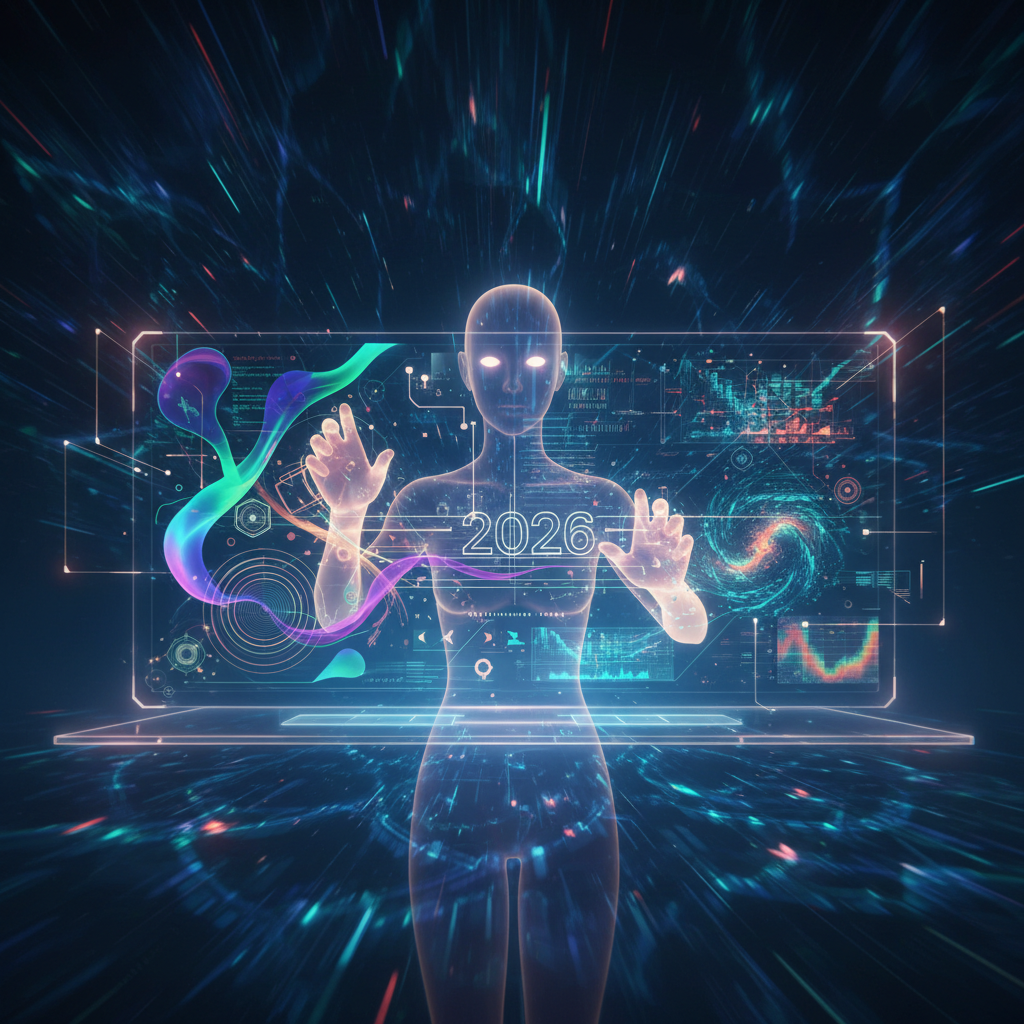 2026'da yapay zeka web tasarımı trendleri: Yaratıcılık, veri analizi ve kullanıcı odaklı çözümlerle sanatsal ve fonksiyonel dengeyi sağlayan web siteleri.