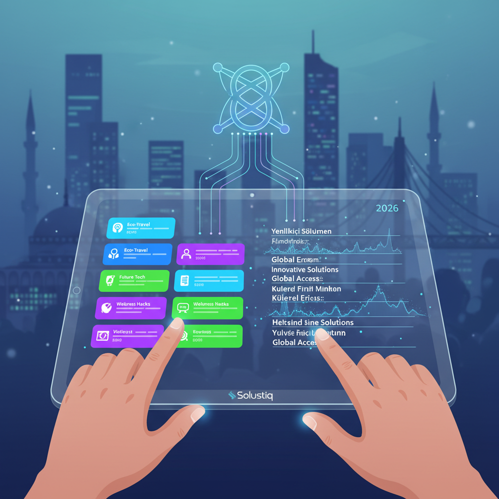 AI-powered adaptive micro-content and instant translation on websites in 2026, showcasing Solustiq's universal accessibility strategies for SEO; reflecting the focus on 'yapay zeka mikro içerik'.