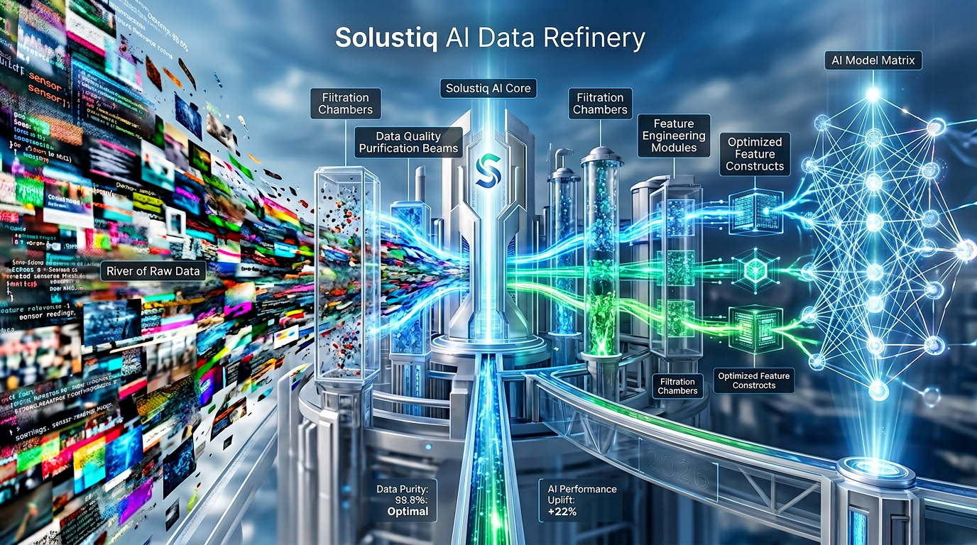 2026'da YZ modelleri veri kalitesi ve özellik mühendisliğiyle Solustiq, yapay zeka başarısı için kritik adımlar atıyor.