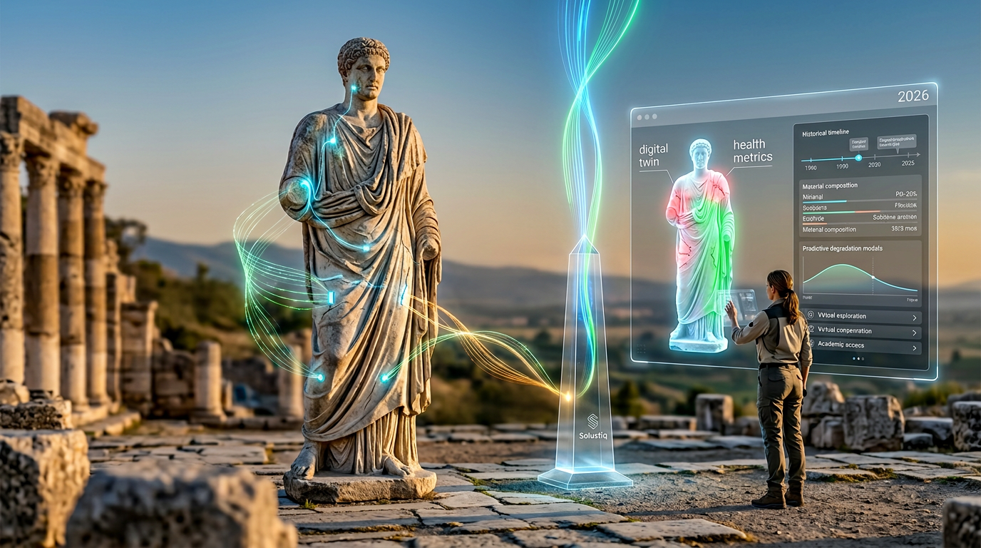 Solustiq, 2026'da yapay zeka ile anıt eserlerin fiziksel korunmasını sağlayan akıllı sağlık izleme ve web entegrasyonu sunuyor.